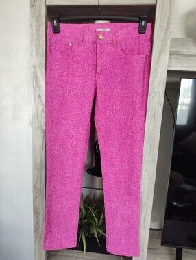 Eric Women's Bright Pink Paisley Jeans SZ 2 Excellent Condition